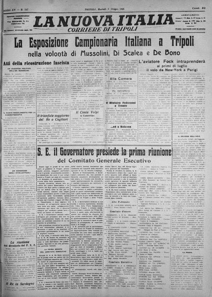 La nuova Italia : giornale quotidiano illustrato della Tripolitania e Cirenaica