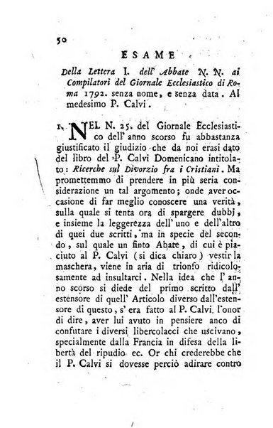 Giornale ecclesiastico di Roma. Supplemento