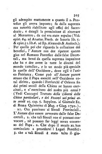 Giornale ecclesiastico di Roma. Supplemento