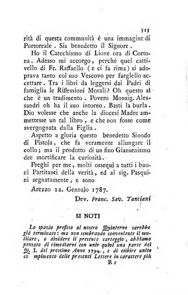 Giornale ecclesiastico di Roma. Supplemento