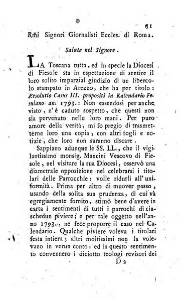 Giornale ecclesiastico di Roma. Supplemento