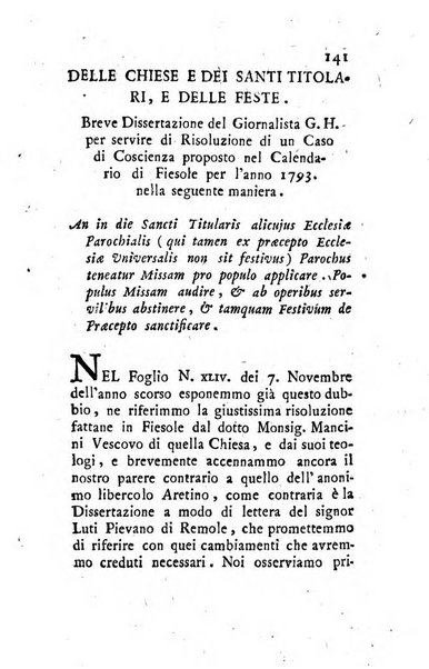 Giornale ecclesiastico di Roma. Supplemento