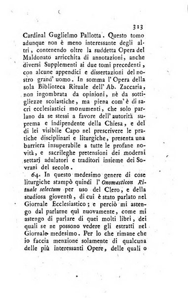 Giornale ecclesiastico di Roma. Supplemento