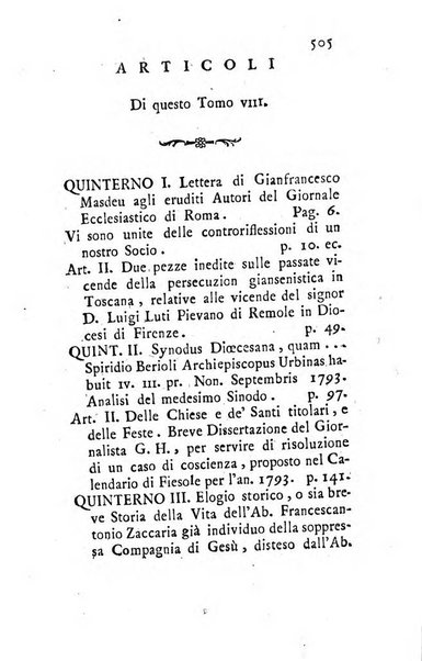 Giornale ecclesiastico di Roma. Supplemento