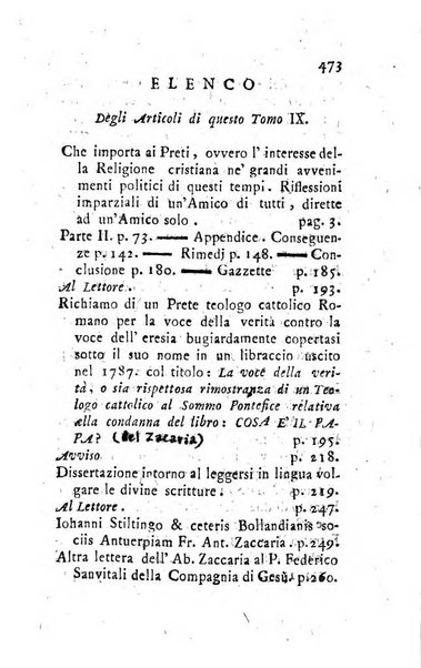 Giornale ecclesiastico di Roma. Supplemento