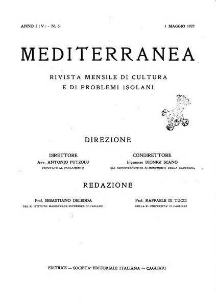 Mediterranea rivista mensile di cultura e di problemi isolani