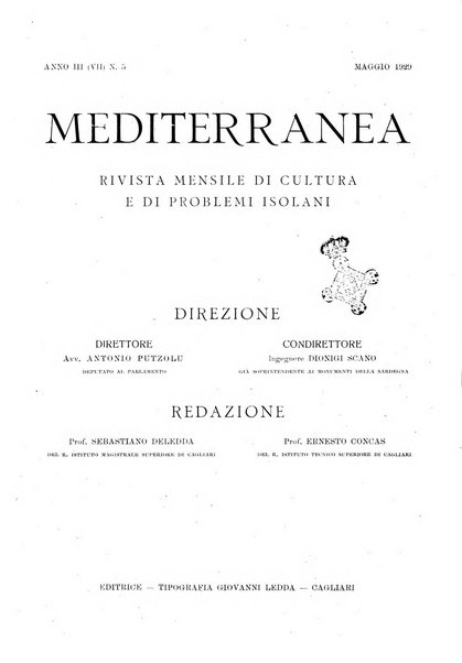 Mediterranea rivista mensile di cultura e di problemi isolani