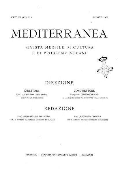 Mediterranea rivista mensile di cultura e di problemi isolani