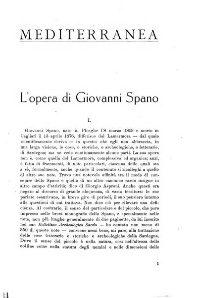 Mediterranea rivista mensile di cultura e di problemi isolani