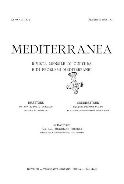 Mediterranea rivista mensile di cultura e di problemi isolani