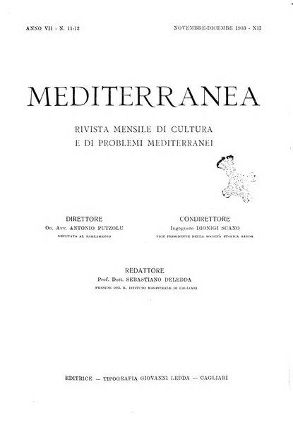 Mediterranea rivista mensile di cultura e di problemi isolani