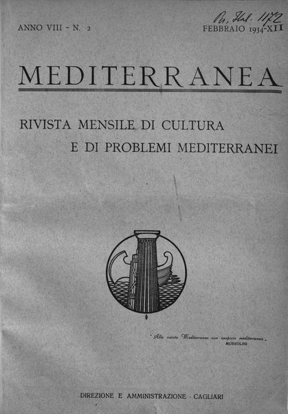 Mediterranea rivista mensile di cultura e di problemi isolani