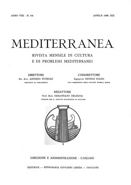 Mediterranea rivista mensile di cultura e di problemi isolani