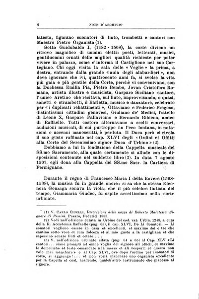 Note d'archivio per la storia musicale periodico trimestrale