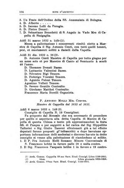 Note d'archivio per la storia musicale periodico trimestrale