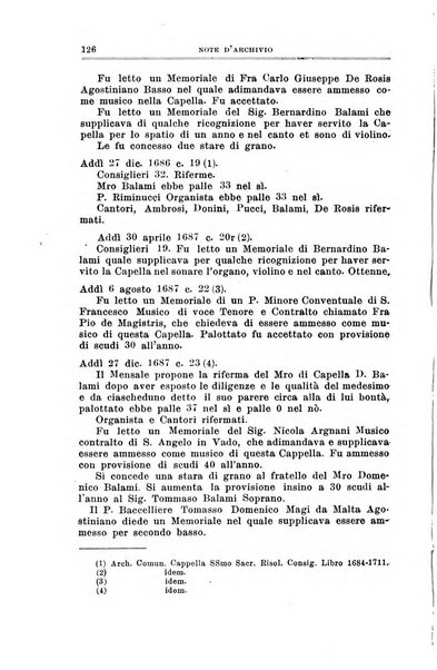 Note d'archivio per la storia musicale periodico trimestrale