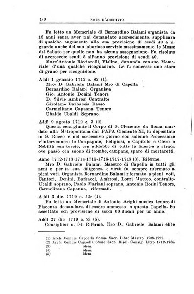 Note d'archivio per la storia musicale periodico trimestrale