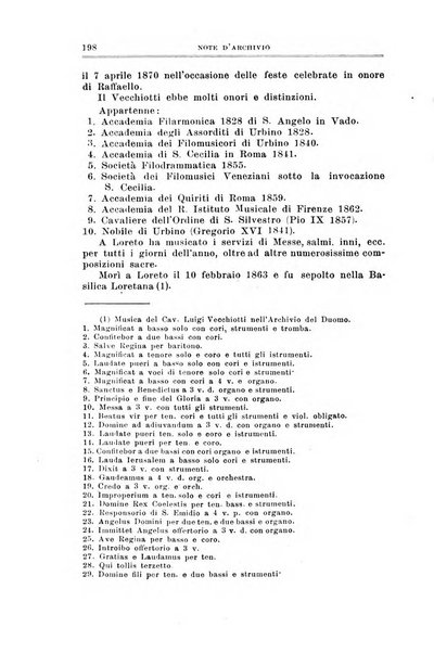 Note d'archivio per la storia musicale periodico trimestrale