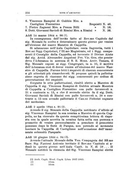 Note d'archivio per la storia musicale periodico trimestrale