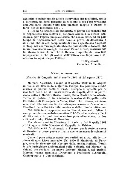 Note d'archivio per la storia musicale periodico trimestrale