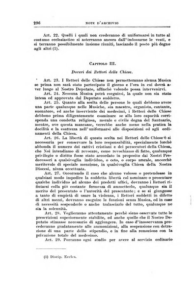 Note d'archivio per la storia musicale periodico trimestrale