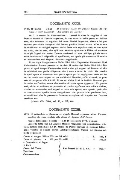 Note d'archivio per la storia musicale periodico trimestrale