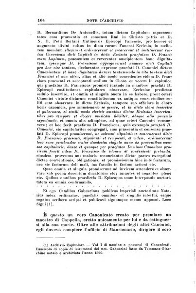 Note d'archivio per la storia musicale periodico trimestrale