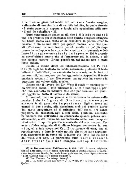 Note d'archivio per la storia musicale periodico trimestrale