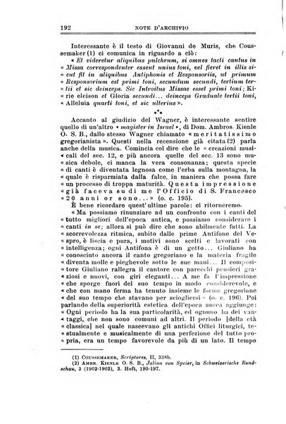 Note d'archivio per la storia musicale periodico trimestrale