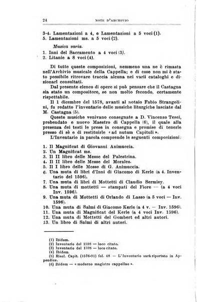 Note d'archivio per la storia musicale periodico trimestrale