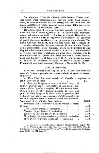 Note d'archivio per la storia musicale periodico trimestrale