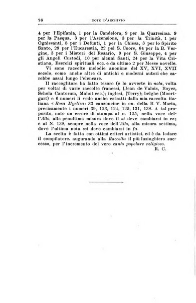 Note d'archivio per la storia musicale periodico trimestrale