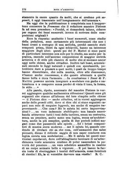 Note d'archivio per la storia musicale periodico trimestrale