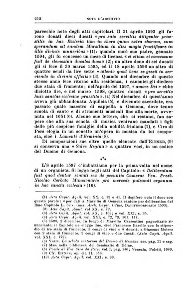 Note d'archivio per la storia musicale periodico trimestrale