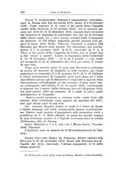 Note d'archivio per la storia musicale periodico trimestrale