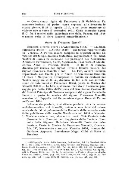 Note d'archivio per la storia musicale periodico trimestrale