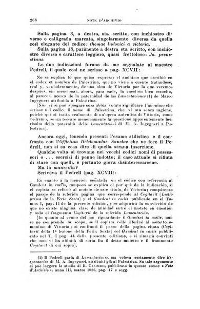 Note d'archivio per la storia musicale periodico trimestrale