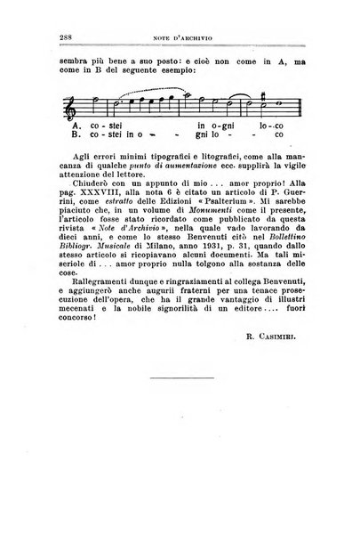 Note d'archivio per la storia musicale periodico trimestrale