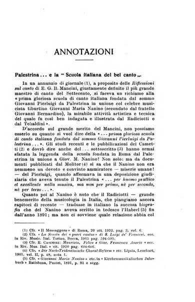 Note d'archivio per la storia musicale periodico trimestrale