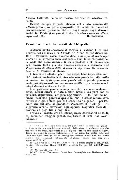 Note d'archivio per la storia musicale periodico trimestrale