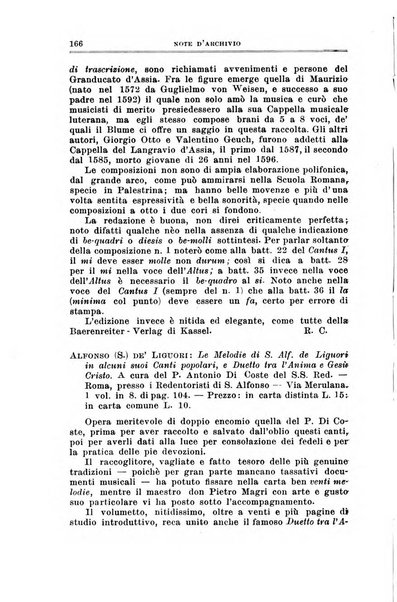 Note d'archivio per la storia musicale periodico trimestrale