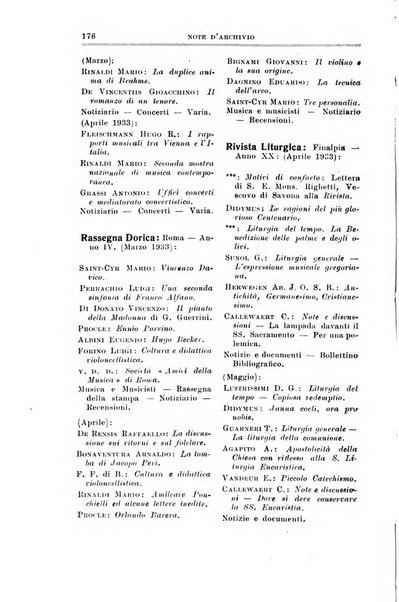 Note d'archivio per la storia musicale periodico trimestrale