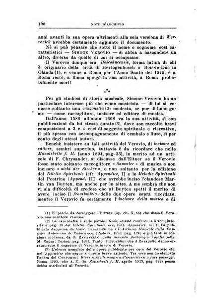 Note d'archivio per la storia musicale periodico trimestrale