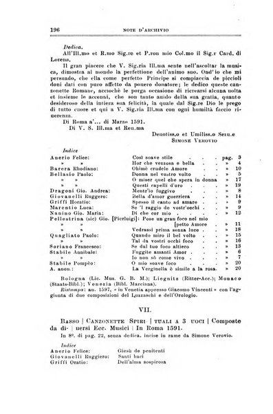 Note d'archivio per la storia musicale periodico trimestrale