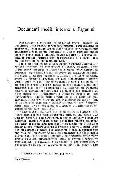 Note d'archivio per la storia musicale periodico trimestrale