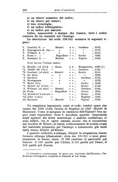 Note d'archivio per la storia musicale periodico trimestrale