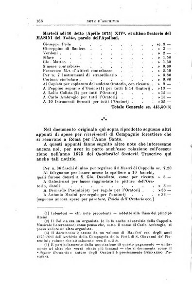 Note d'archivio per la storia musicale periodico trimestrale