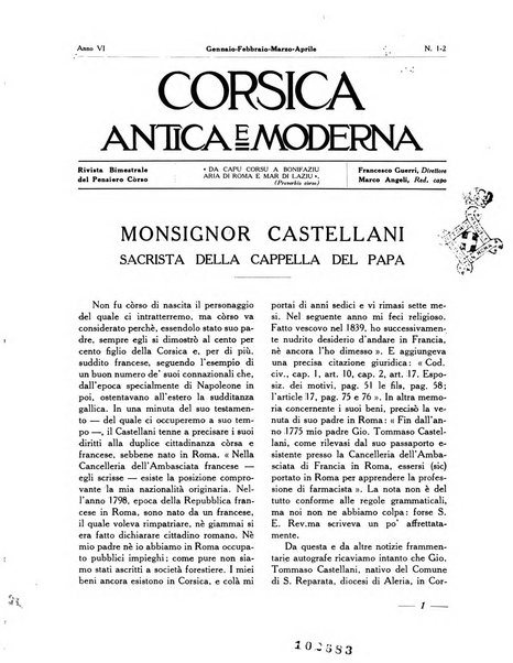 Corsica antica e moderna rivista bimestrale