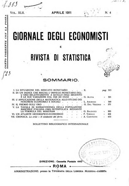 Giornale degli economisti e rivista di statistica