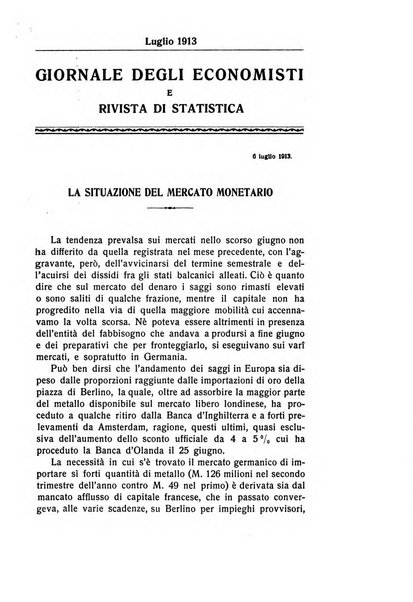 Giornale degli economisti e rivista di statistica